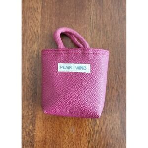 Plain Wind tiny Pink‎ Textured Faux Leather Tote Bag Charm Keychain Accessory